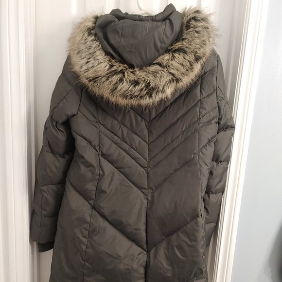 Long Dark Grey Puffer Coat - Picture 6 of 10
